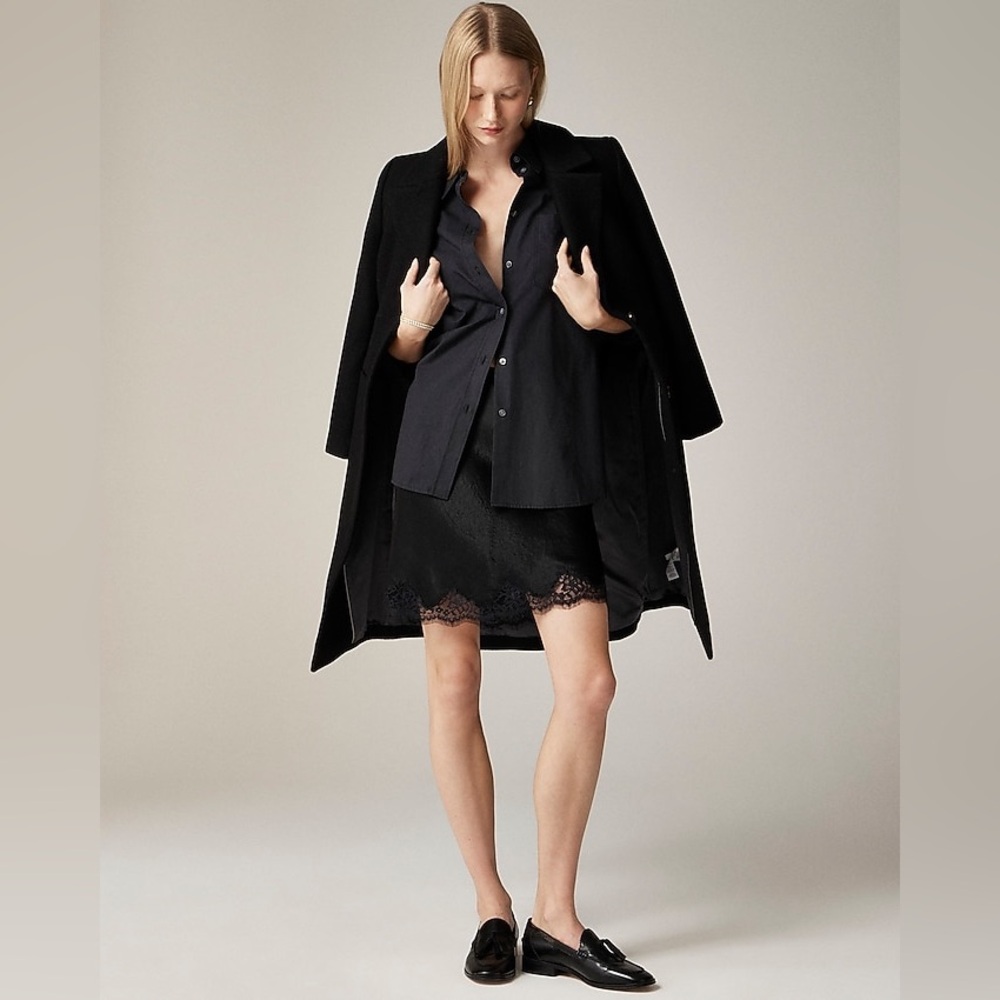 J. Crew Étienne Oversized Shirt Lightweight Oxford in Black Size Large NWT - Picture 3 of 9